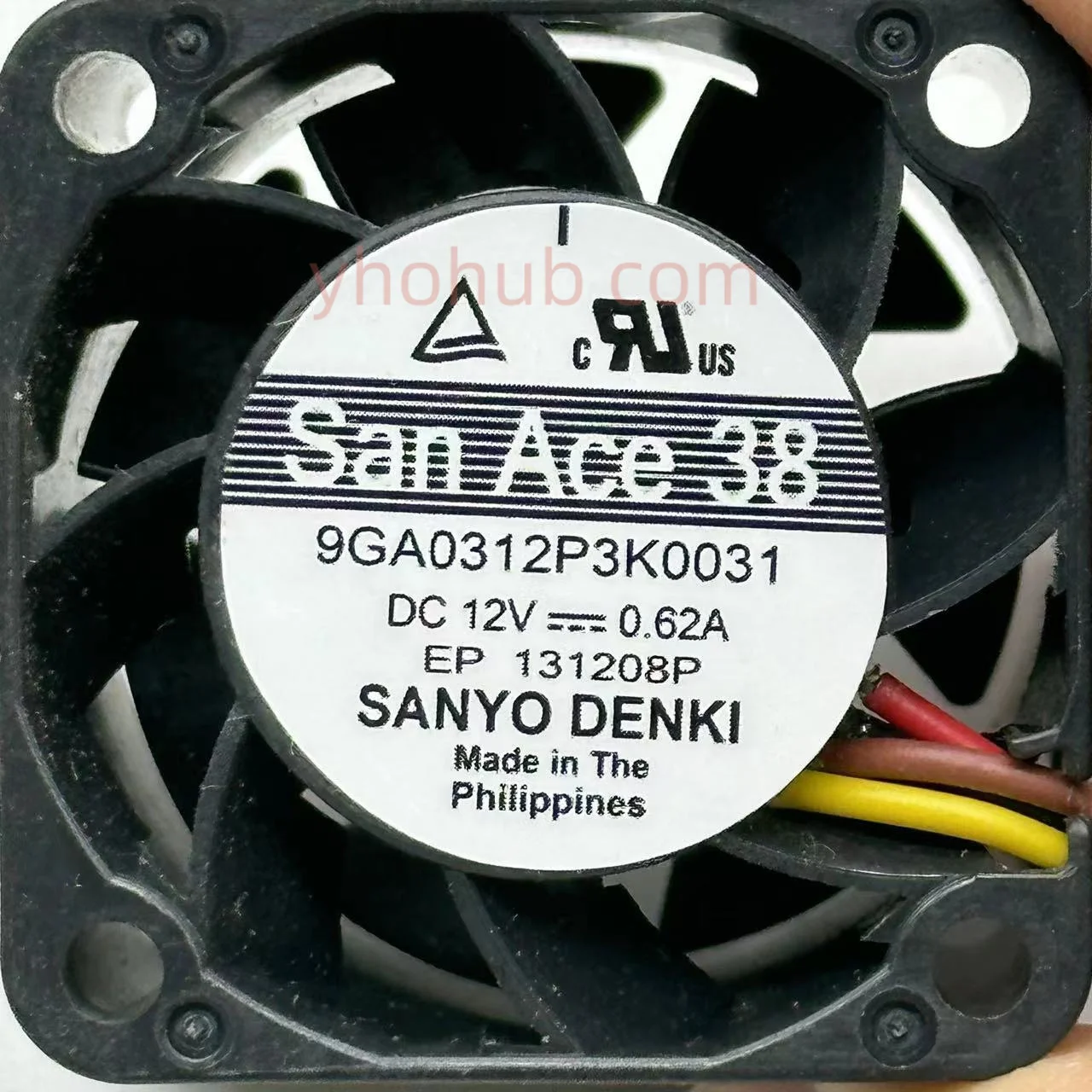 SANYO DENKI 9GA0312P3K0031 San Ace 38 DC 12V 0.62A 38x38x28mm Server Cooling Fan