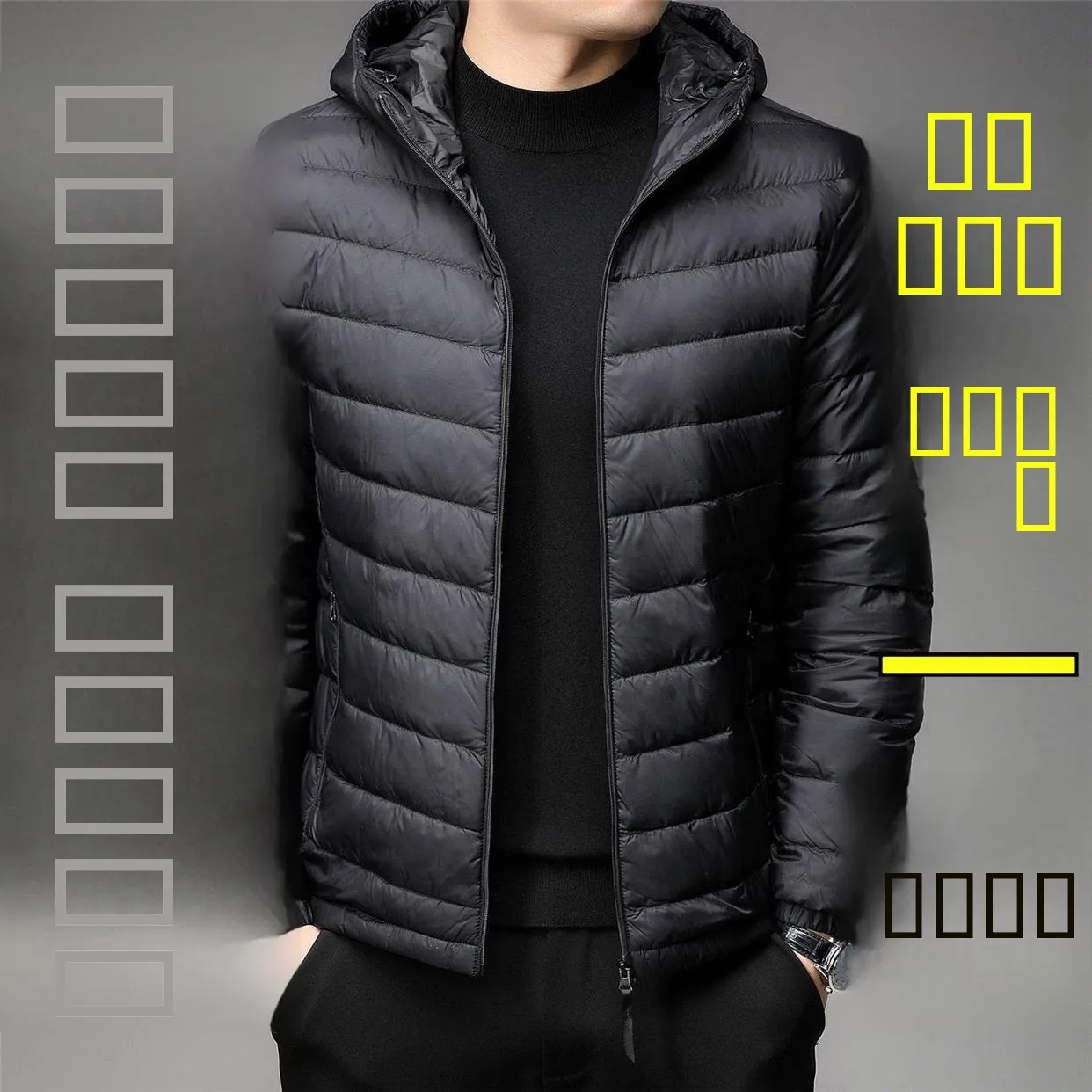 

Легкая хлопковая куртка большого размера с капюшоном и воротником-стойкой, теплая мужская осенне-зимняя верхняя одежда