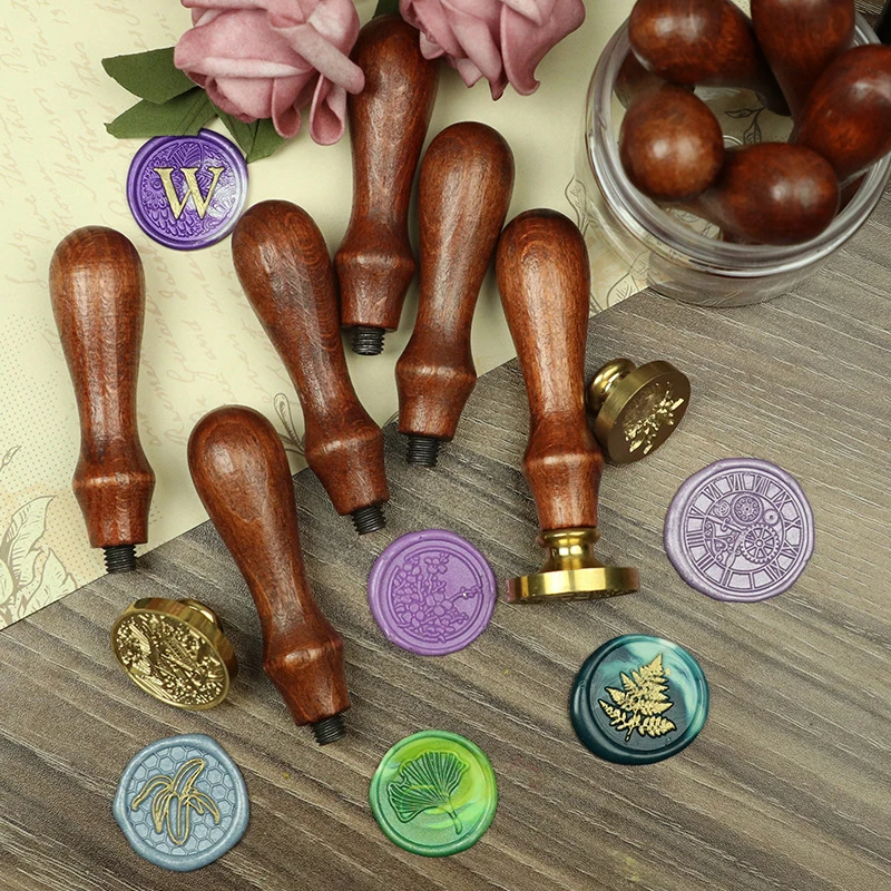 1 szt. Lakier do pieczęci drewniany uchwyt DIY narzędzie do rękodzieła Retro uchwyt do pieczętowania kopert narzędzie do wosku 8X2cm ozdoba do pieczęci rolkowej