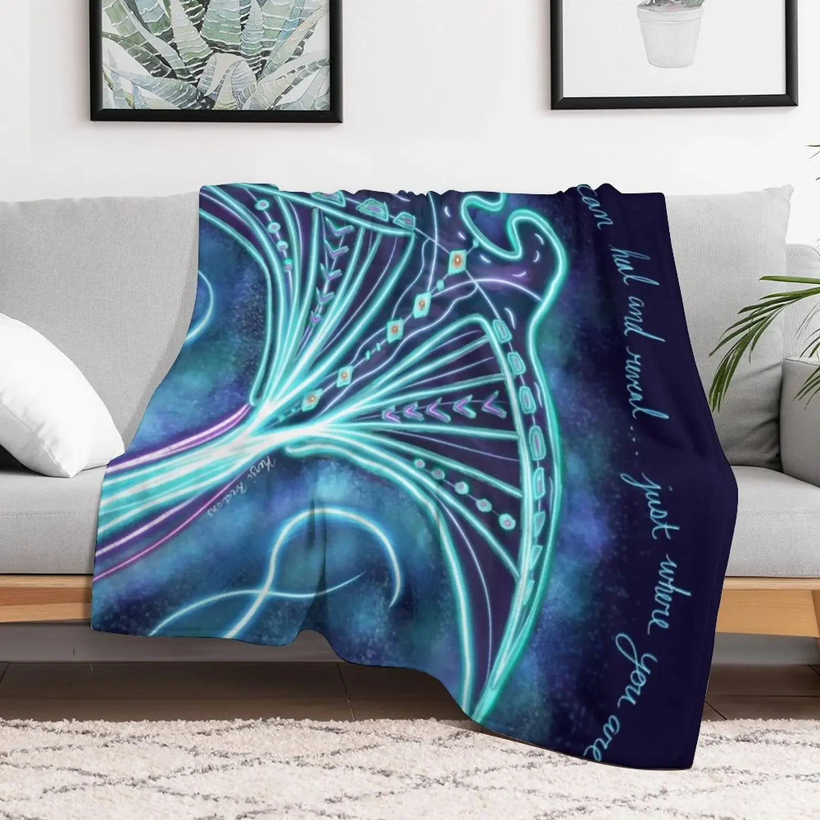 Sting Ray Art Throw Blanket Sofa Quilt Shaggy Luxury St Blankets