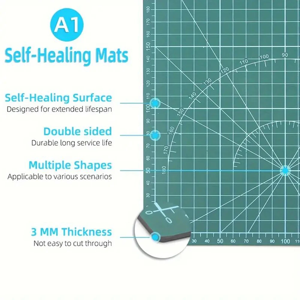 Self Healing แผ่นตัด Gridded คณะกรรมการตัดโรตารี่สองด้าน 90x60 ซม.สําหรับ Scrapbooking โครงการ DIY