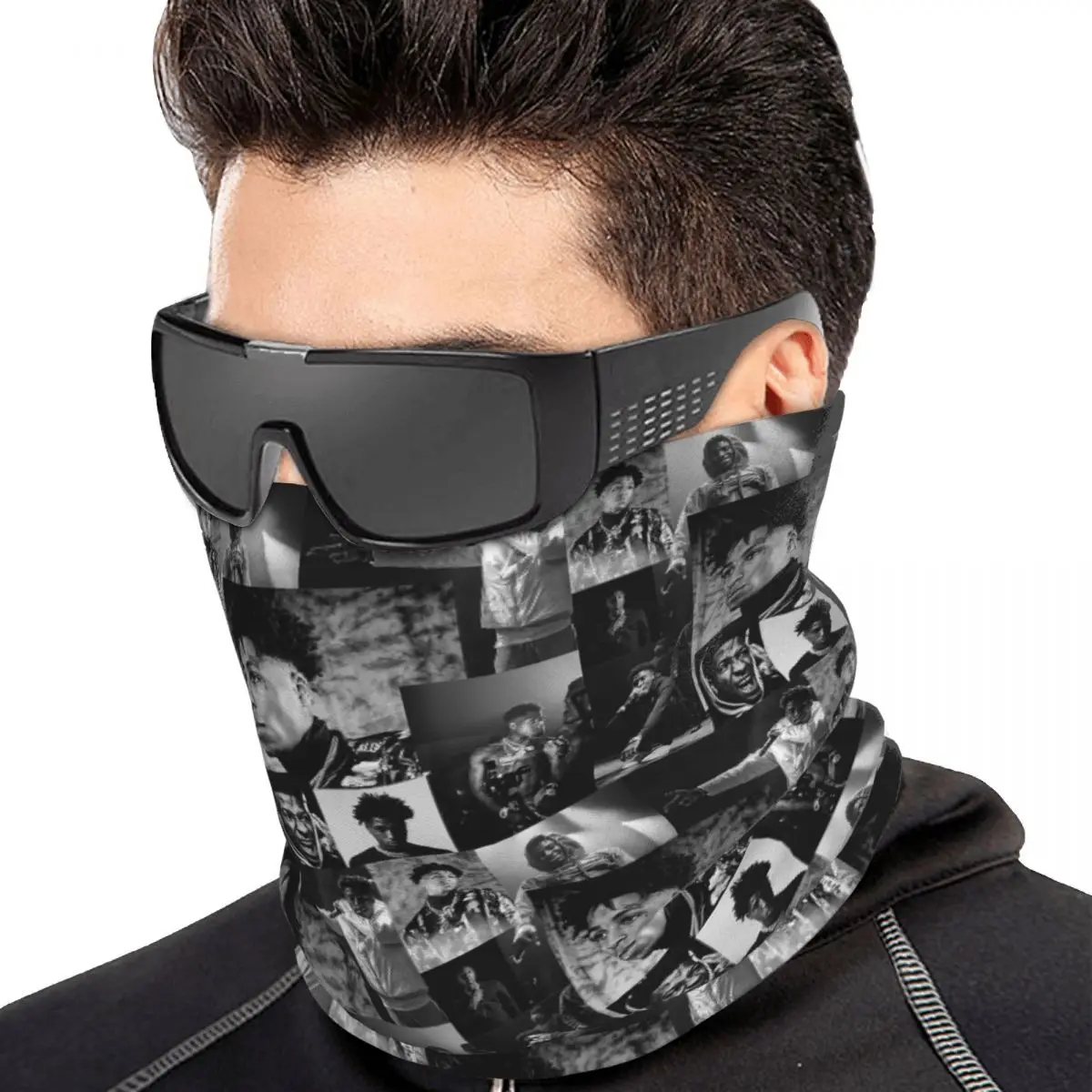 Youngboy B And W Never Broke Again Collage Bandana Neck Gaiter Printed Face Scarf Riding Headband For Men Women Adult All Season