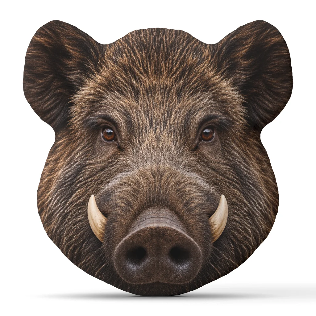Wild Boar Head Shaped Throw Pillow Feral Hog Cushion Stuffed Decorative Pillow Wildlife Hunter Gift Sofa Bed Home Decor