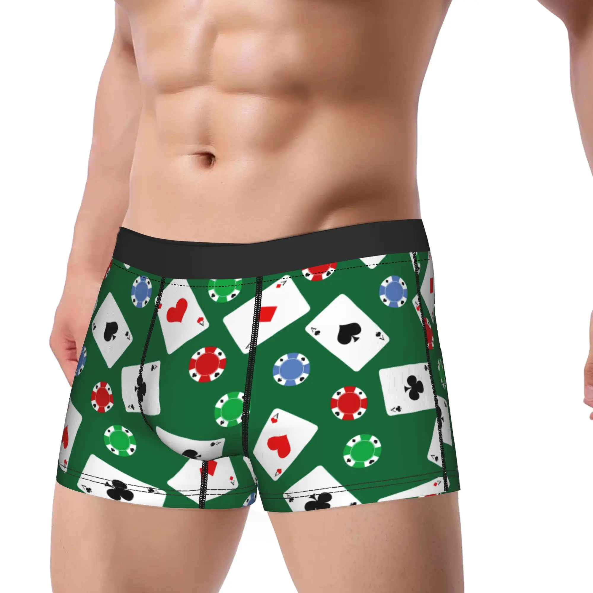 Poker background vector image Underwear  Men Boxer Brief Comfortable Trunk High Quality Print Plus Size Underpants