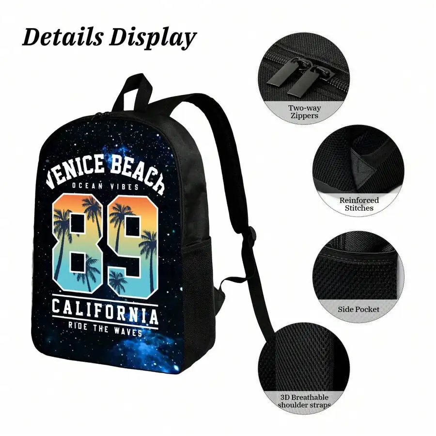 

Venice Beach 89 California Print Backpack For Adults