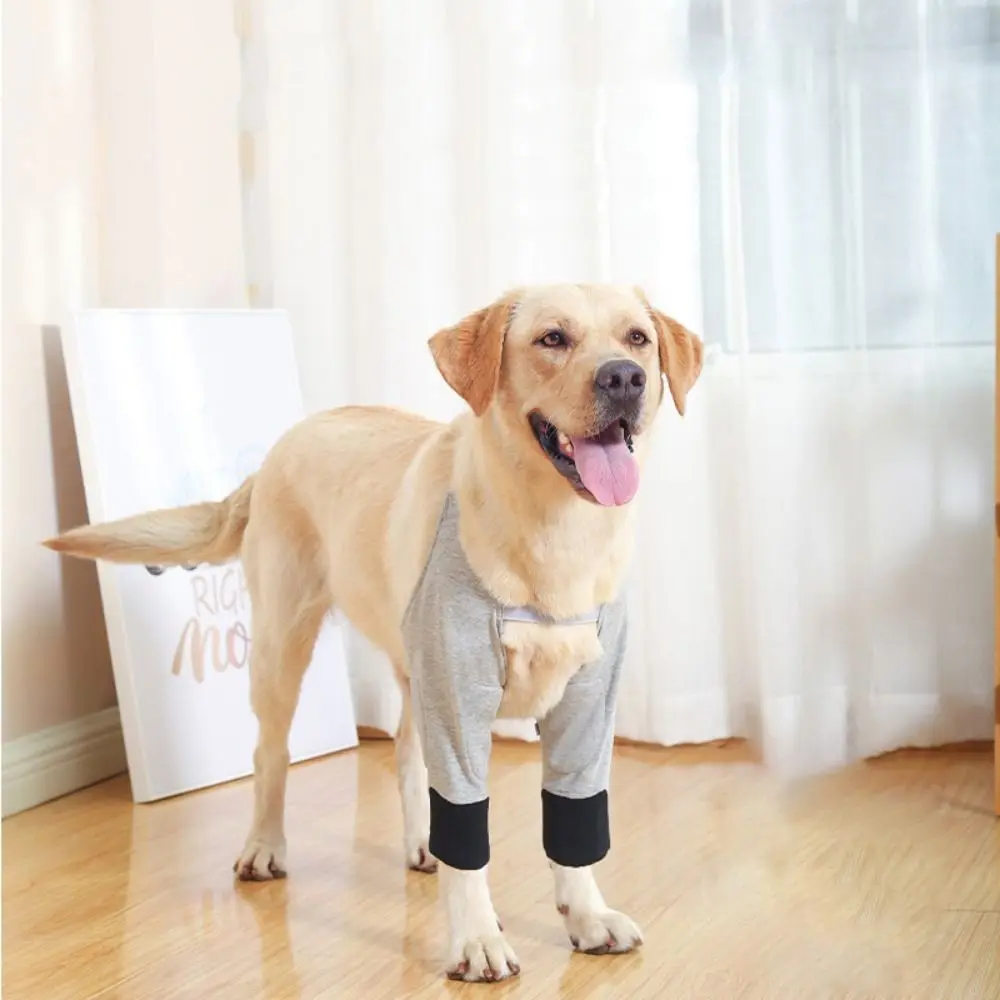 Practical Breathable Dog Recovery Sleeve Adjustable Soft Puppy Elbow Wrap Cotton Anti-lick Dog Knee Pads For Dog Front Leg
