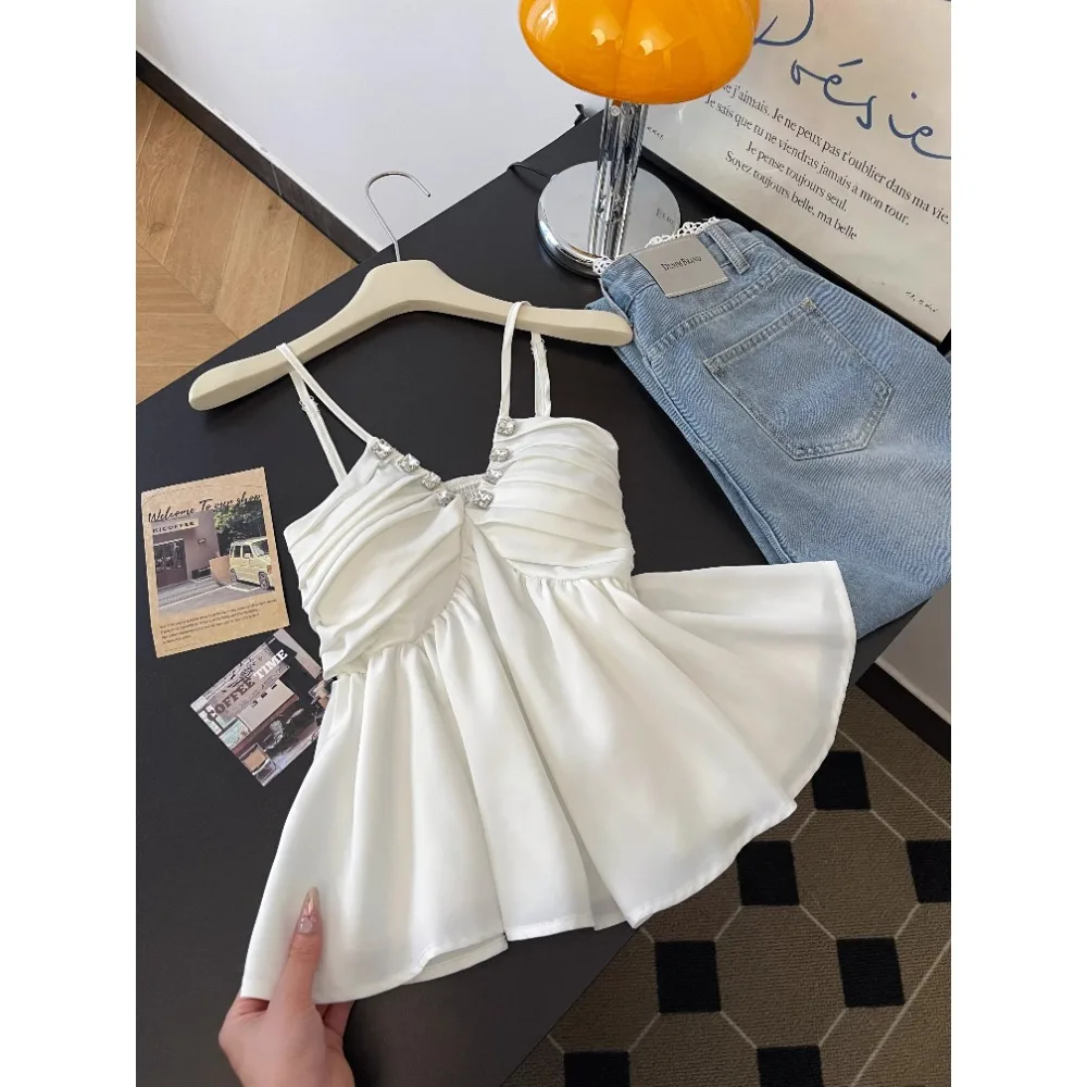 

Vintage Elegant V-neck rhinestone Blouse Fashion Shirt Casual Chic Top Fairy Summer Women Shirt