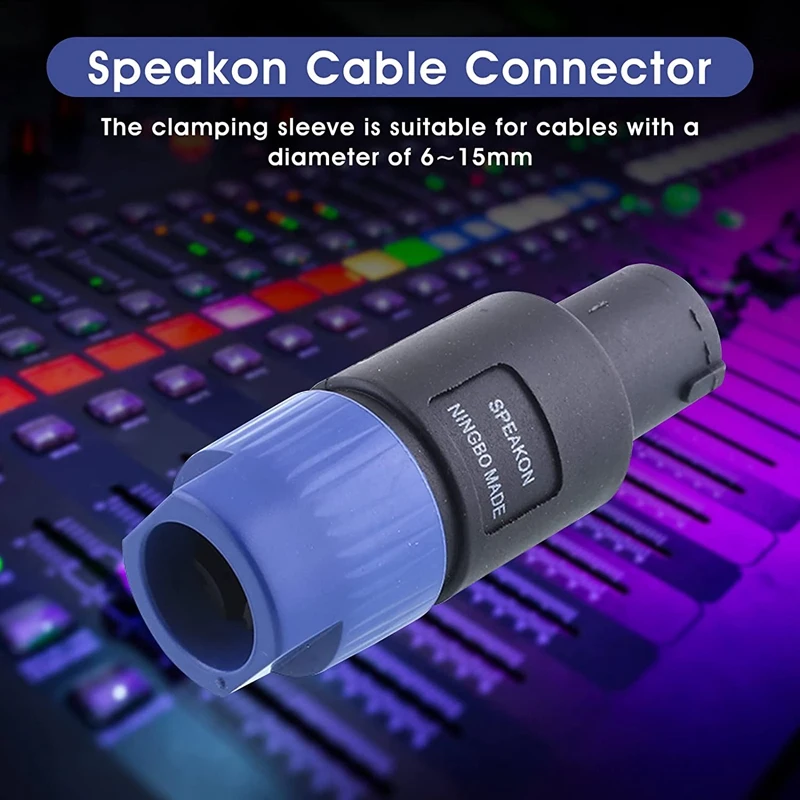 10 Pieces NL4FC Speaker Cables Head Speakon Cable Connector 4-Pin Speaker Plugs With Twist Lock Waterproof For Cables