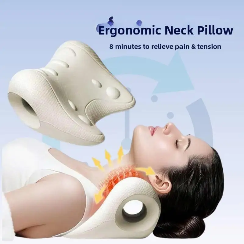 【CPI】Ergonomic Neck And Shoulder Massage Pillow For Home Use Helps Stretch Cervical Vertebrae Relax
