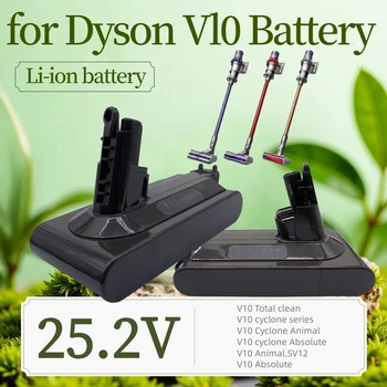 Nowa bateria do Dyson V10, V10 Animal, Absolute, Fluffy, odkurzacz bezprzewodowy, NOWA 25.2V 4800mAh-12800mAh, bateria DYSON V10