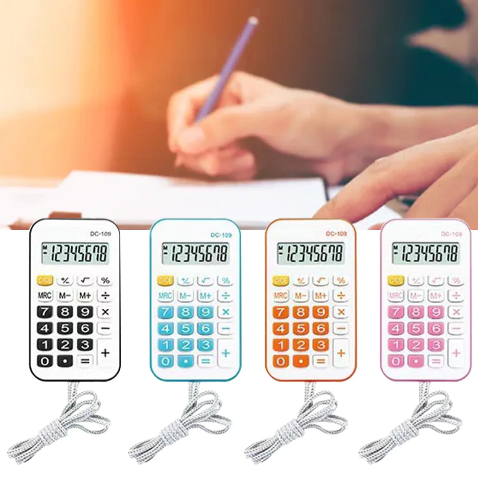 

Калькулятор Мини-маленький портативный для студентов Школьные принадлежности с веревочным калькулятором Студенческий калькулятор