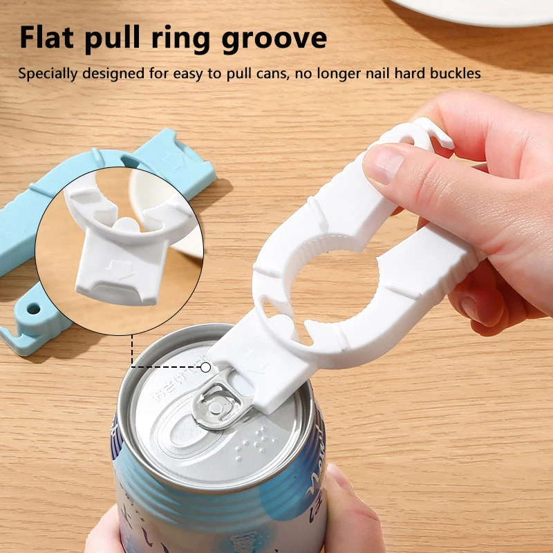 

2Pcs New Multi Bottle Opener Plastic Can Opener Water Bottle Gripper Jar Lid Remover Pull Tab Soup For Weak Hand Senior Elderly