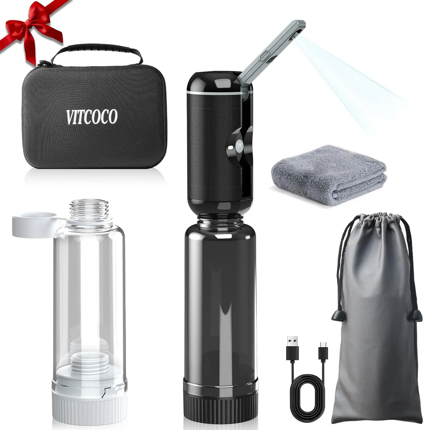 

Portable Travel Bidet with Two Water Bottles, Rechargeable High Pressure Sprayer for Personal Hygiene Cleaning