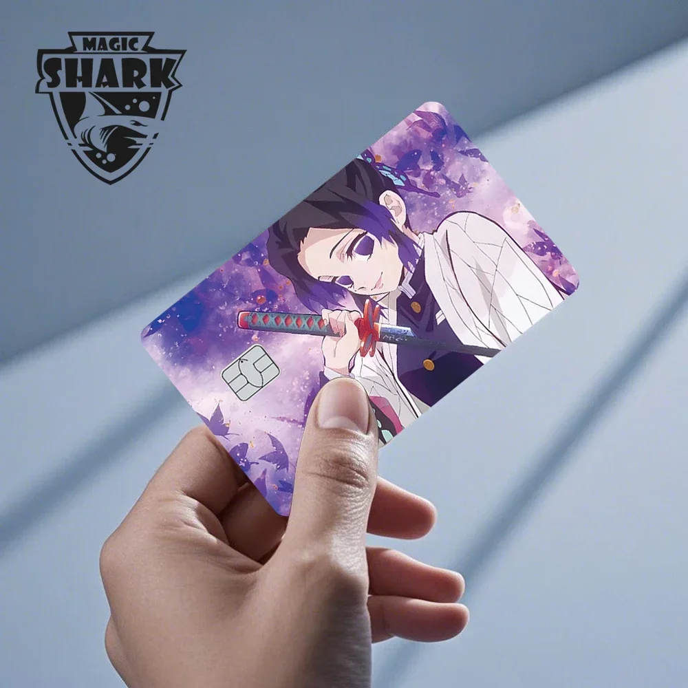 Alta qualidade anime nezuko demon slayer 3m fosco pvc adesivo filme capa de pele para cartão de crédito de débito metro