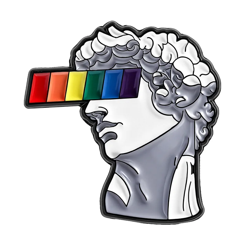 Art Statue Enamel Pins Pride Rainbow Sculpture Brooches Lapel Badge Fashion Jewelry Accessories Gifts for Friends Wholesale