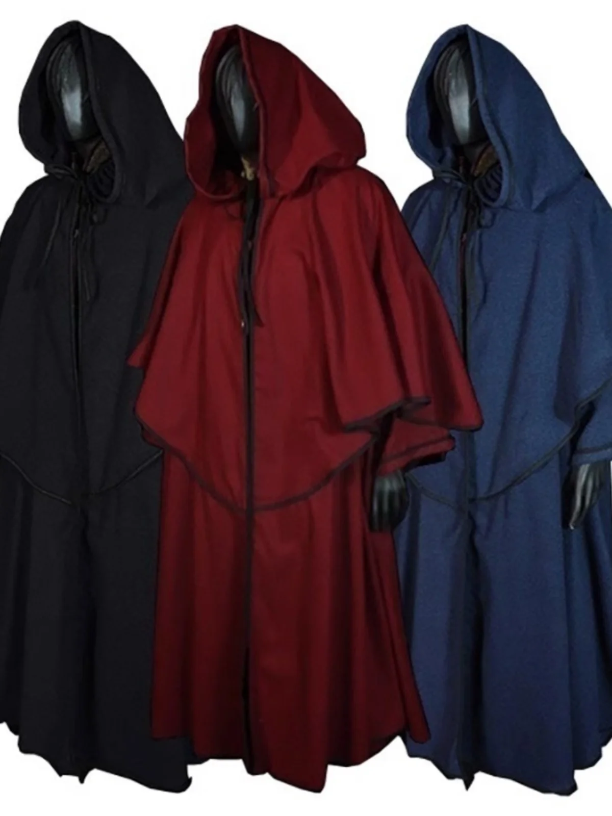 Túnica Medieval con Capucha, Disfraz de Mago Mágico para Juego de Rol, Disfraz de loween, Personaje del Dios de la Muerte,...
