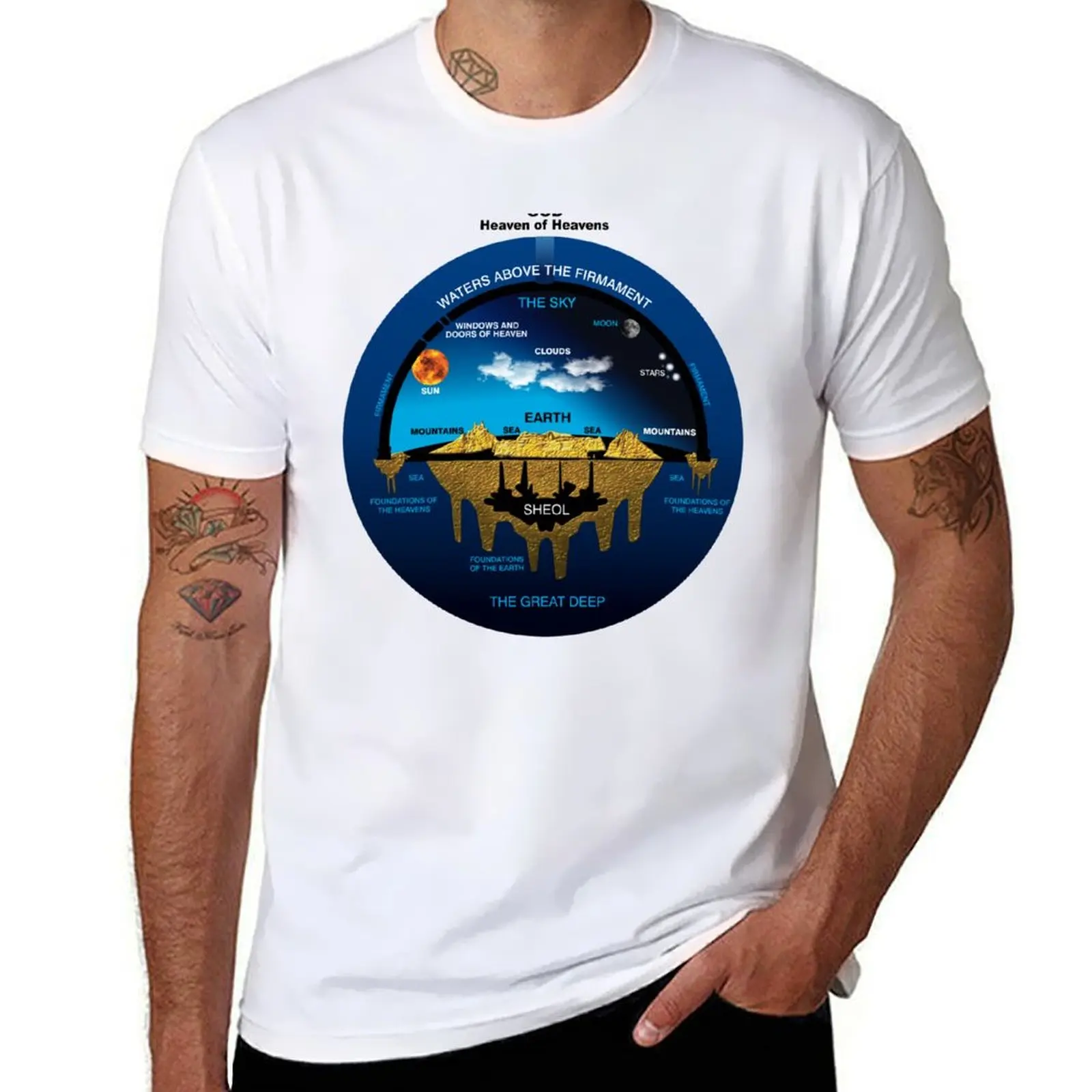 

Flat Earth Ancient Hebrew Cosmology Concept T-Shirt g man t shirts for men t shirt personalised T-shirt