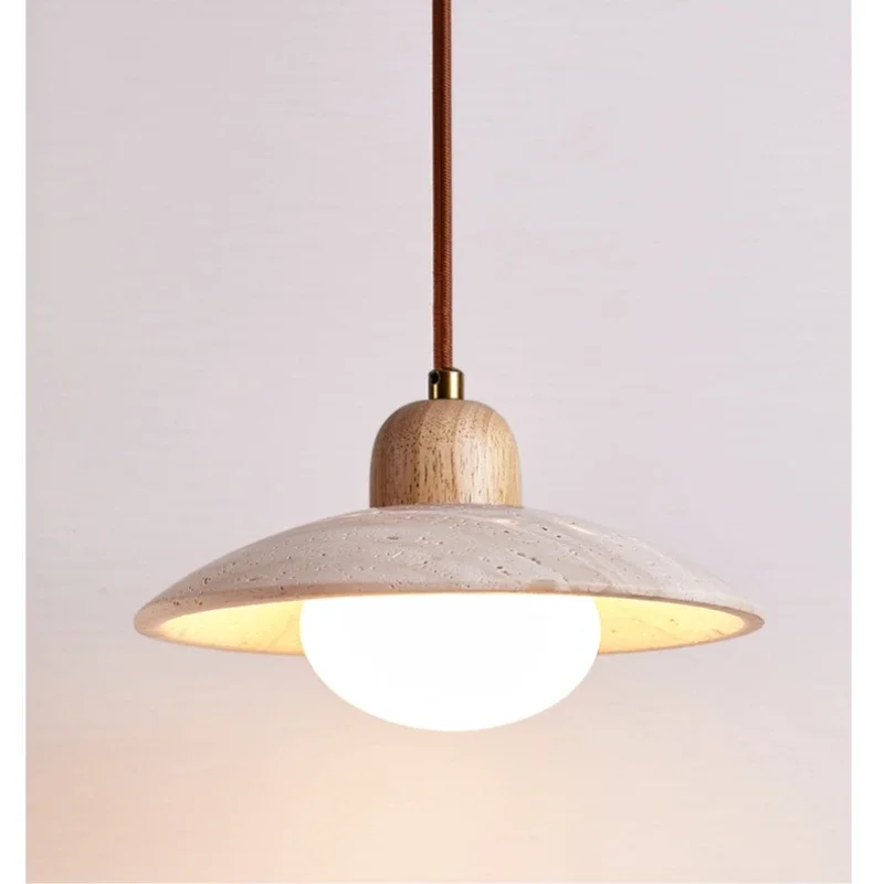 

Japanese Room Bedside Chandelier Art Retro Restaurant Bar Natural Wood Cream Style Shop Led Pendant Lamp Indoor Decor Lighting