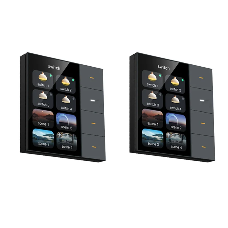 

APPLIA-2Pc 3.5Inch Smart Wall Switch Touch Screen 4 Groups Switch 8-Way Scene Radar Sensor Dimming Switch Curtain Tuya Zigbee A