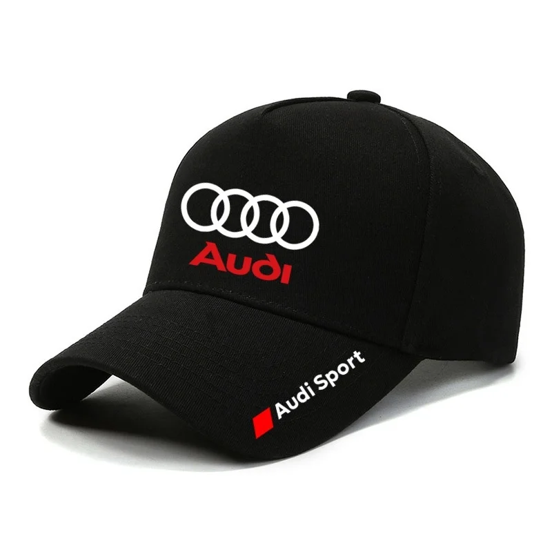 Topi Bisbol Katun yang Dapat Disesuaikan dengan Logo Audi, Cocok sebagai Aksesori Luar Ruangan untuk Audi TT 8L 8V, A4 B8 B6 B7 B9, A6, C
