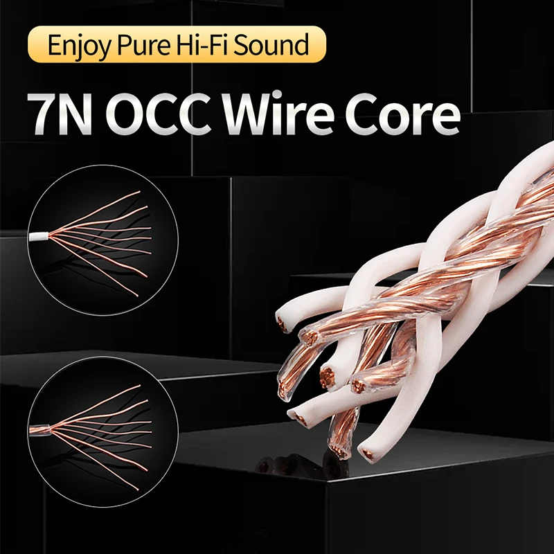 Kabel głośnikowy HiFi 4 szt. Mostek/Przewód połączeniowy Audio Over Machine Line 7N OCC Pozłacany Złotem Wtyk Bananowy Y Przewód Głośnikowy — zdjęcie produktu 2