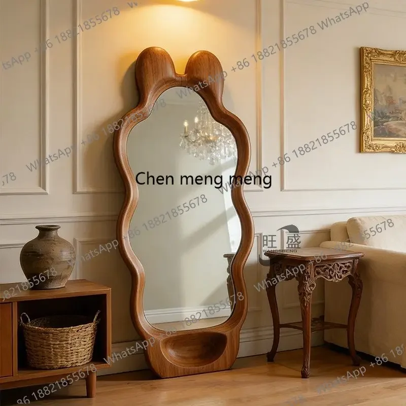 b567 Medieval special-shaped floor-to-ceiling full-body mirror household retro creative full-length mirror bedroom cloakroom