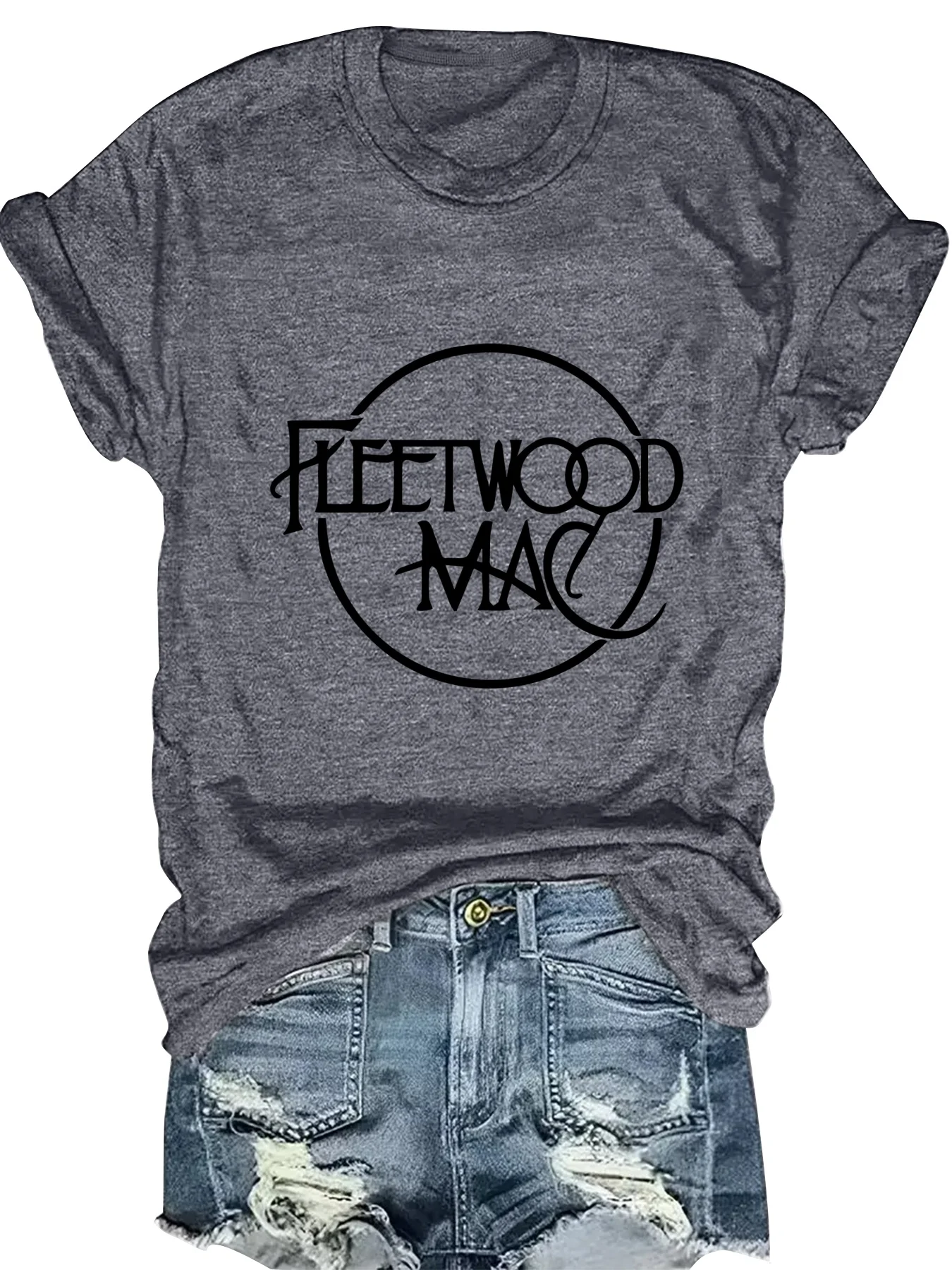 

Fashionable Ladies round Neck Short Sleeve T-Shirt with Letter Pattern Print Casual Comfortable Women's Top