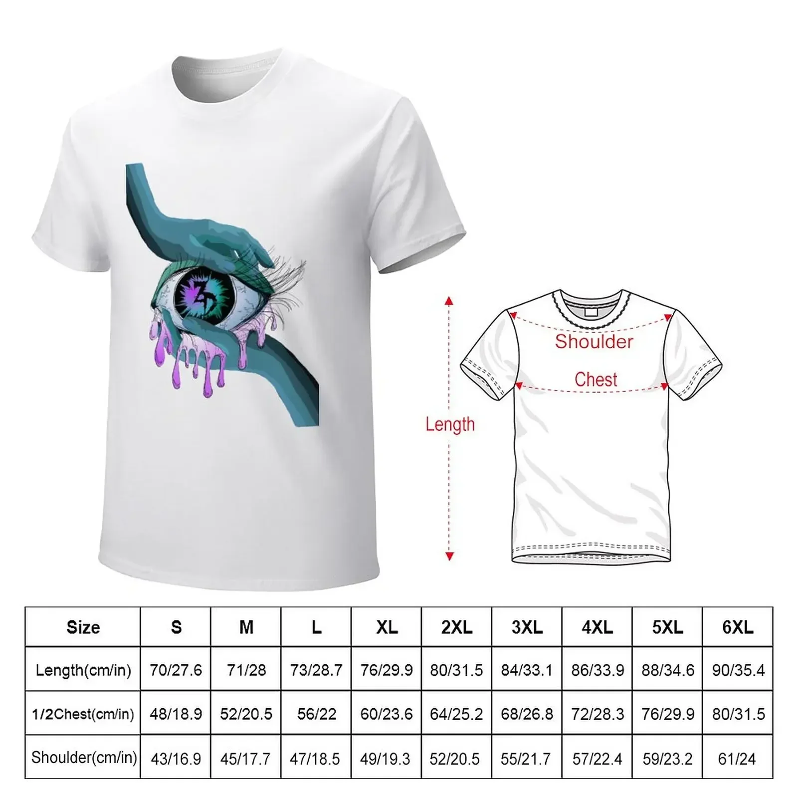 Zeds Dead EDM eye Art T-Shirt blue archive rapper graphic tees mens big and tall t shirts