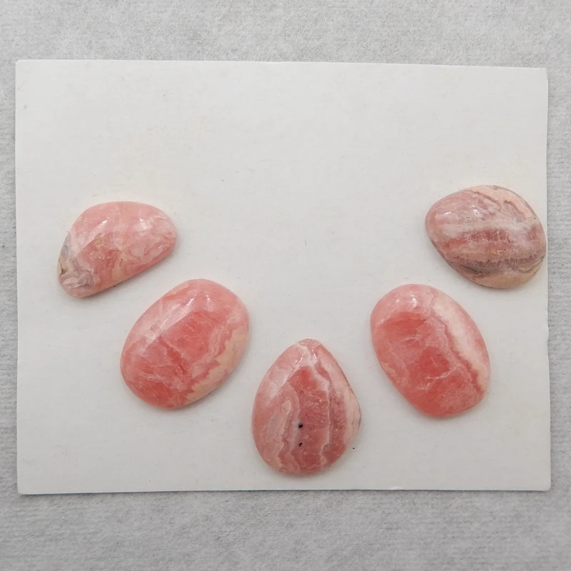 5PCS Of Natural Cabochons Argentina Rhodochrosite Gemstone Jewelry DIY Marking Bracelet Necklace Accessories16x11x4/18x13x4mm8g