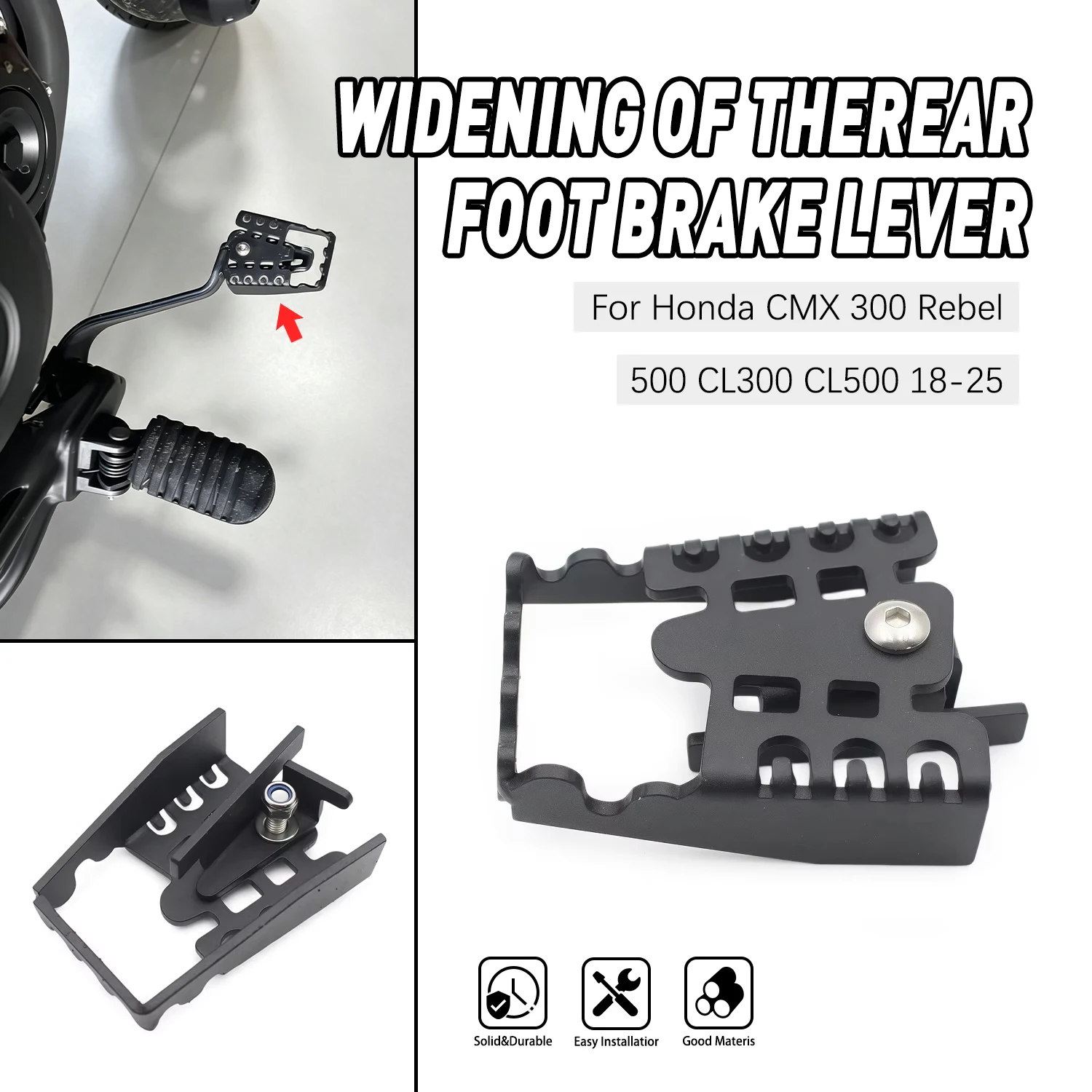 Accessories moto Fit For Honda CMX 300 Rebel 500 2018-2025 CL300 500 2023-2025 Rear Foot Brake Lever Widened Pedal Extension Pad