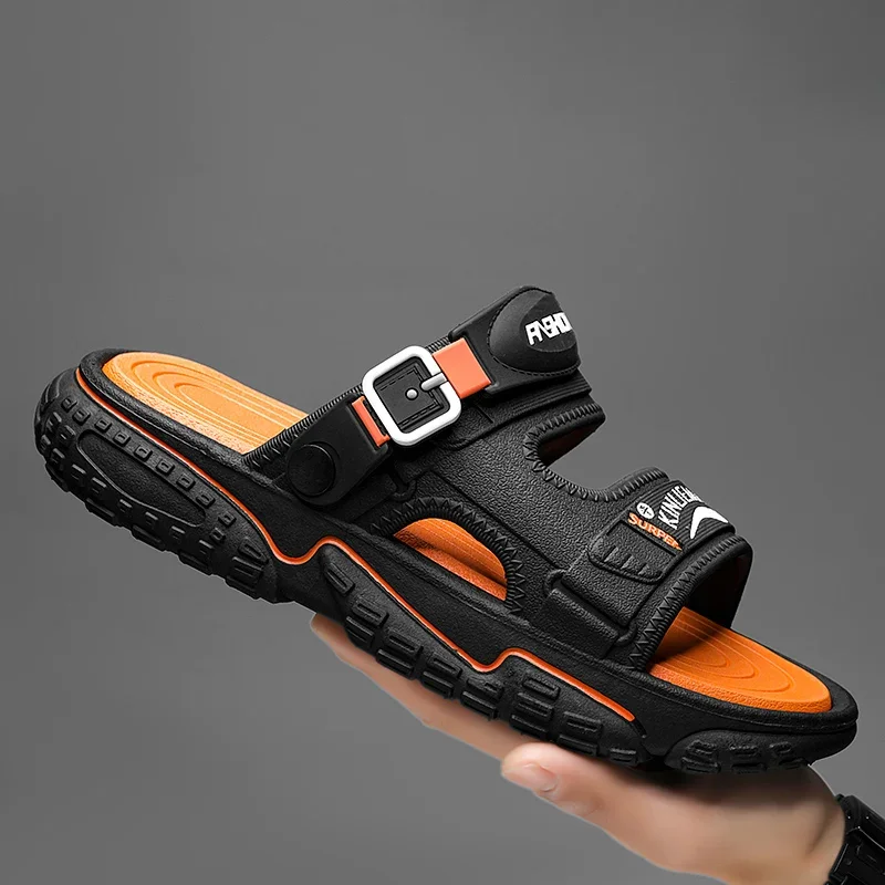 Men's Slippers Summer Wear 2024 New Dual-purpose Thick Bottom Sandals Leisure Sports Non-slip Outdoor Beach Sandals for Men