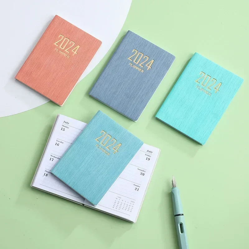 A7 2025 Agenda Book Portable Pocket with Calendar Notebooks Diary Weekly Planner Students