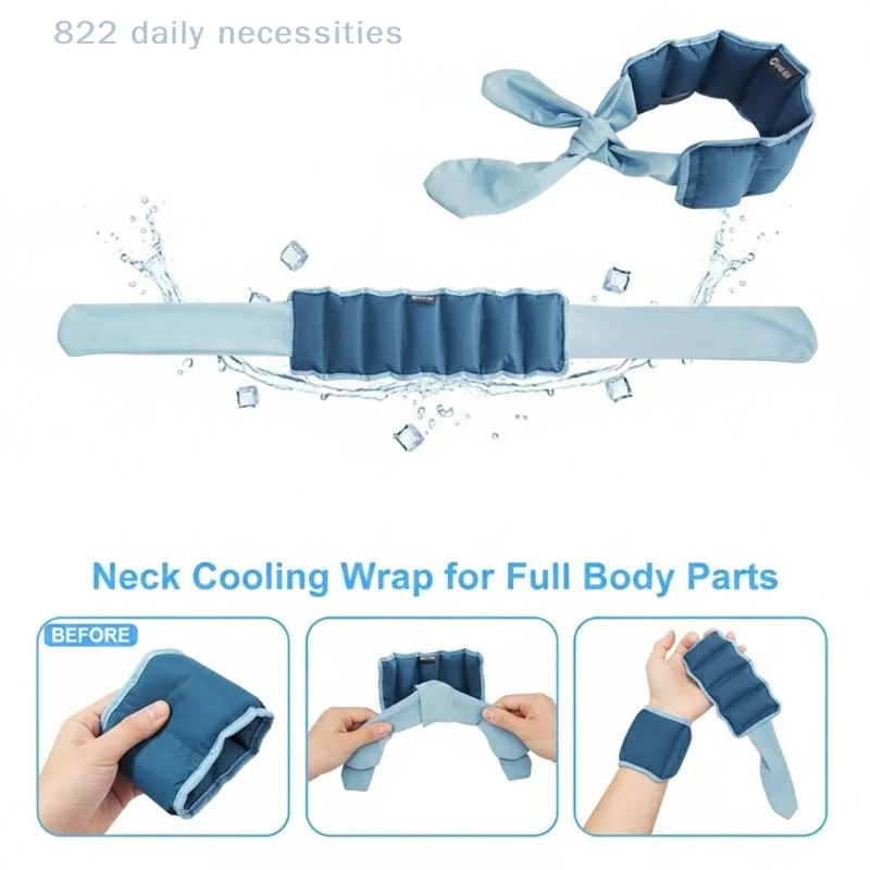 convenient35*9cm Summer Neck Cooling Cold Sensation Ice Scarf Ice Pack Sports Headscarf Pet Ice Scarf New Reusable