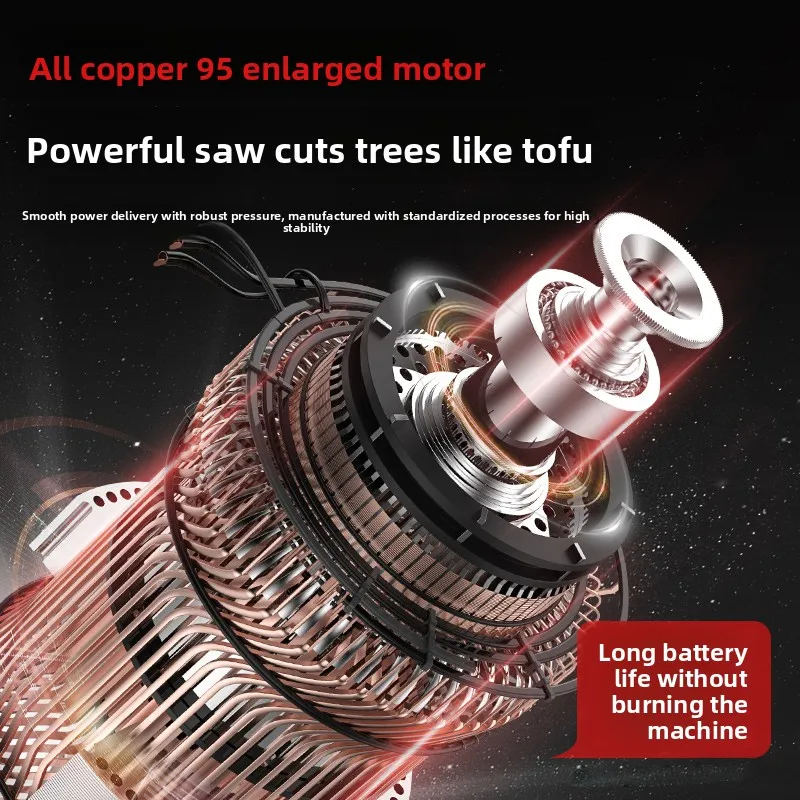 Plug-in electric chain saw small household handheld logging saw firewood cutting wood saw, tree sawing tool electric chain saw