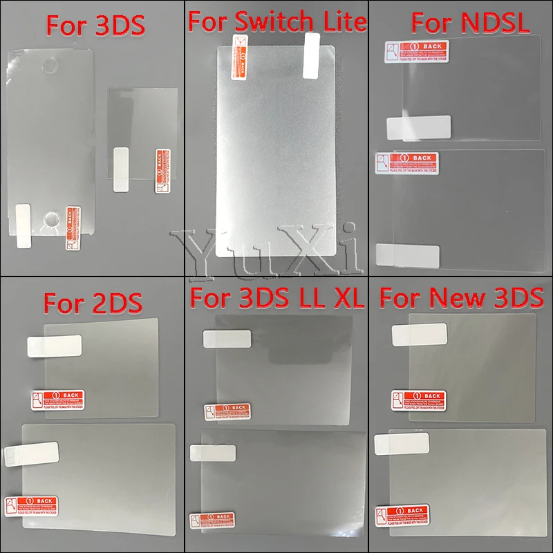 YuXi 1PC ด้านล่าง HD ป้องกันฟิล์มสําหรับ Nintend DSL NDSL สําหรับ 2DS ใหม่ 3DS LL XL สําหรับสวิทช์ Lite หน้าจอ LCD Protector