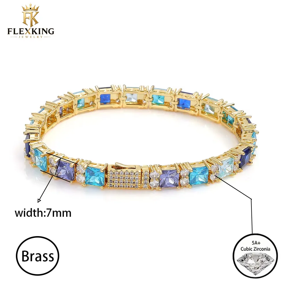 flexking-7mm-square-blue-purple-tennis-bracelet-brass-cubic-zirconia-shiny-colorful-hip-hop-jewelry-for-women-party-gift