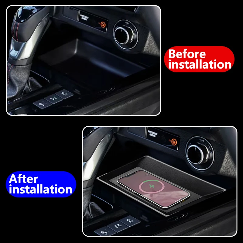 Base de Carregamento Rápido para Carro, Sistema Inteligente para Console Central, Carregador Sem Fio, Suporte para Celular, Acessório para ISUZU D-MAX