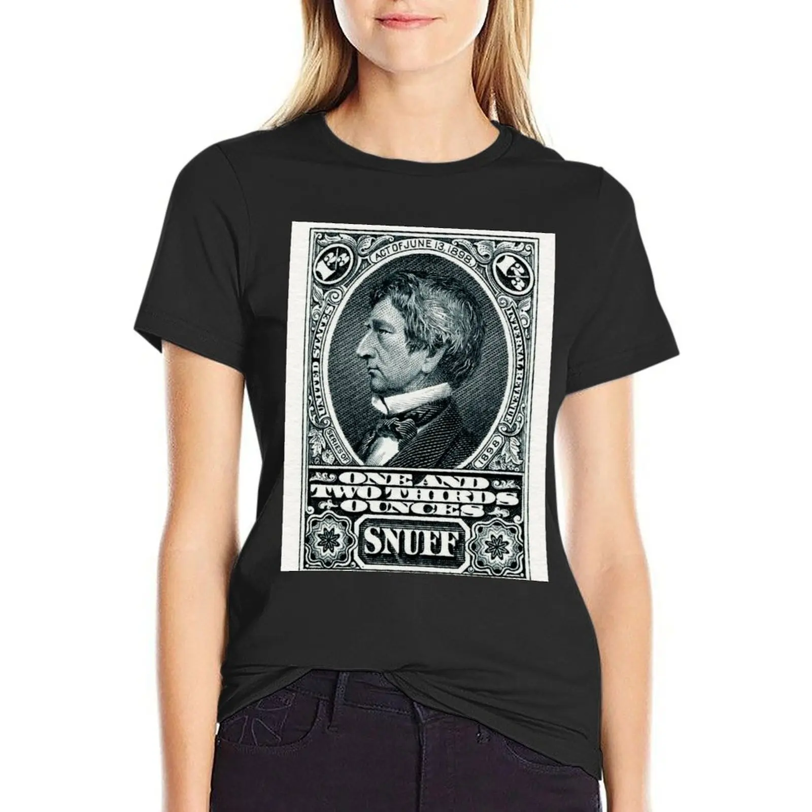 Vintage Snuff Stamp T-Shirt Aesthetic clothing summer top Blouse tight shirts for Women