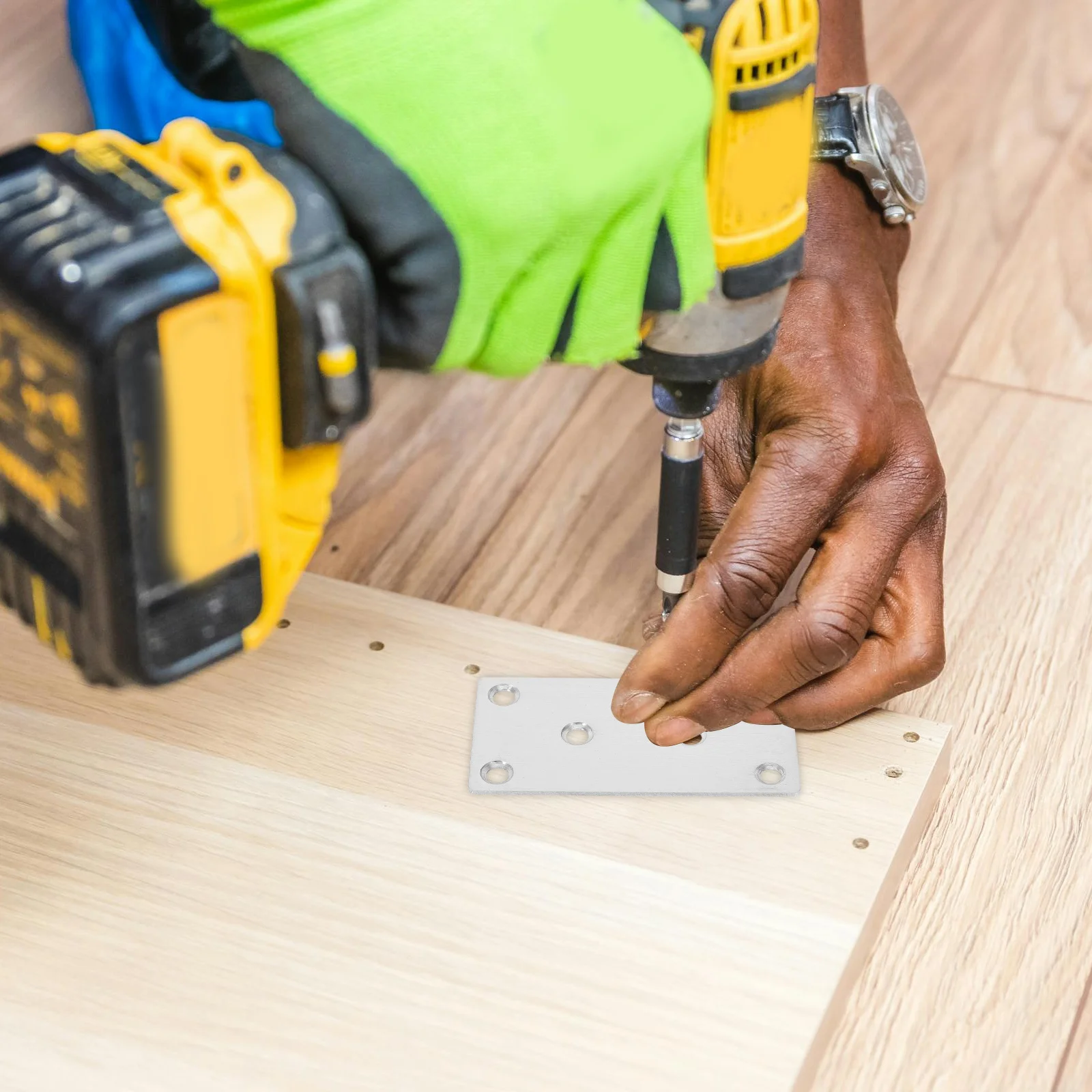 

10 pcs Metal Flat Bracket Stainless Steel Heavy Duty Straight Brackets For Wood Support Furniture Repair Corner Connectors Shelf