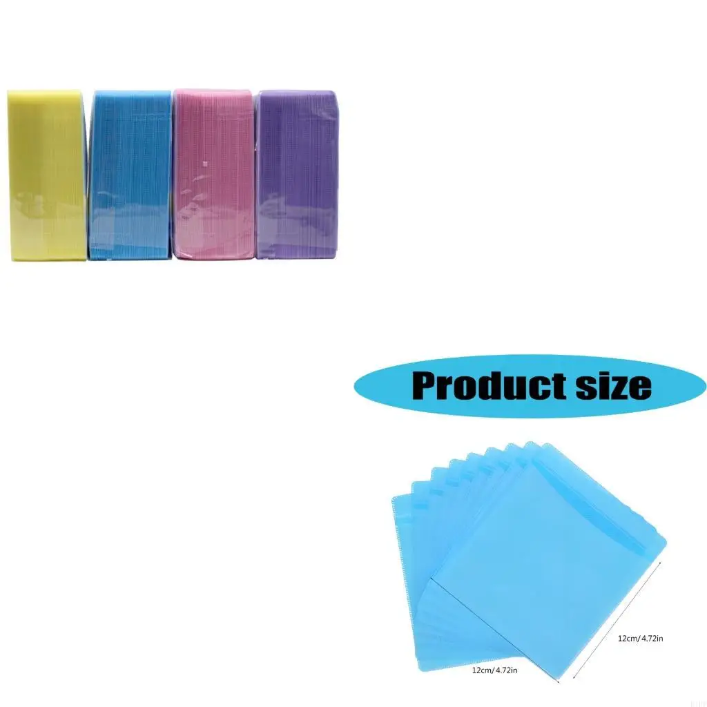 E1PF 100Pcs 12CM VCD Sleeve Heavy Duty Hard Sleeve with Frosted Window Reusable