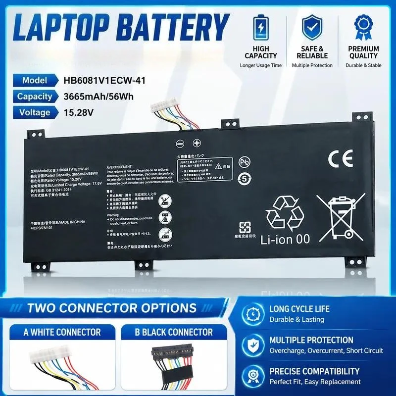 Laptop Battery for Huawei Honor HBL-W19 W29 HLY-W19RP HB6081V1ECW-41 Replacement Internal Notebook Battery
