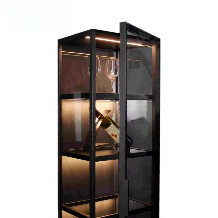living room hanging wall-mounted glass cabinet storage furniture luxury display wine glass cabinet