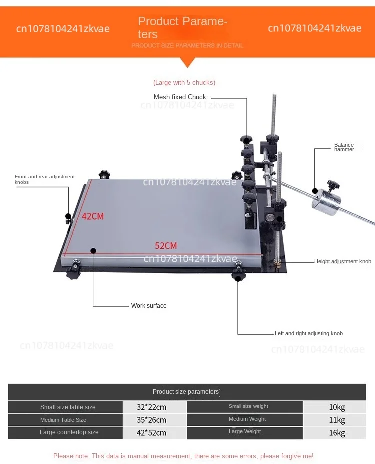 Manual universal fine-tuning printer SMT manual solder paste table screen printing clothing machine medium