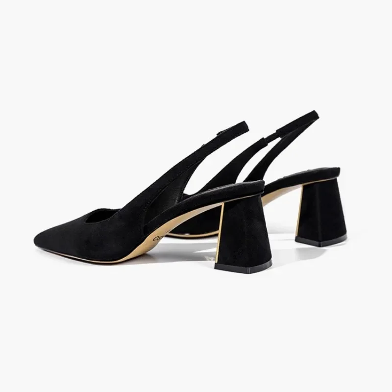 Sandals Women Summer New Fashion Women's Sandals 2024 Pointed Pumps Women Shoes Office Dress Shoes Sexy Square Heel High Heels image 3