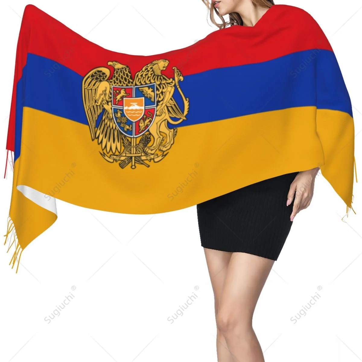 

Armenia Emblem Flag Scarf Pashmina Warm Scarves Shawl Wrap Hijab Spring Winter Multifunction Unisex