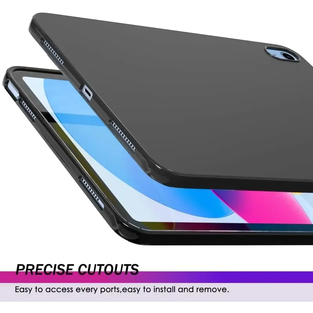 Tablet Case For iPad 10 2022 10th Generation A2696 Flexible Soft TPU Black Shell Back Cover for Apple iPad 10 9 Inch 2022 Case