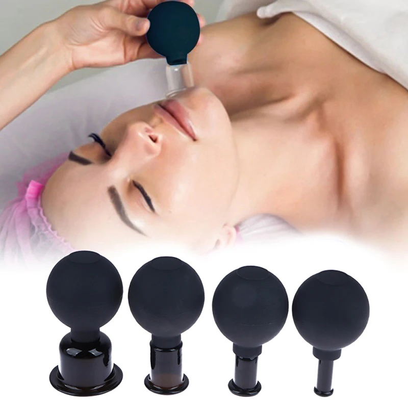 Rubber Vacuum Cupping Glasses Face Massage Body Cups Anti Cellulite ventosa Physiotherapy Jars Suction Cup Therapy Set Massager