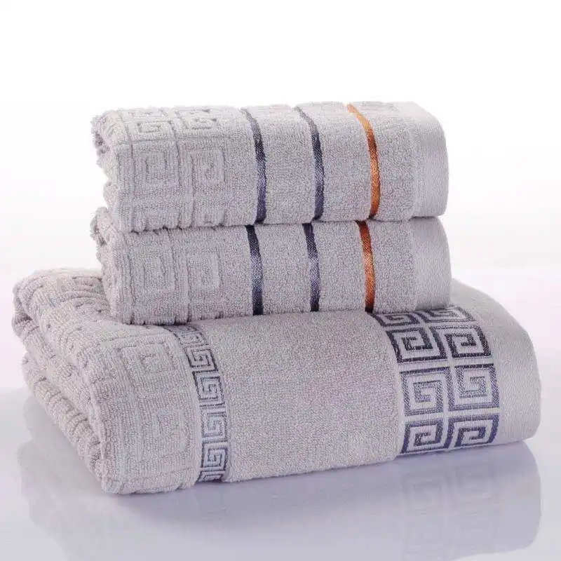 3 Pack Bathroom Towel Set 100% Cotton 1PC Terry Bath Towel For Adults 2PCS Hand Face Towels Terry Washcloth Travel Sport Towels