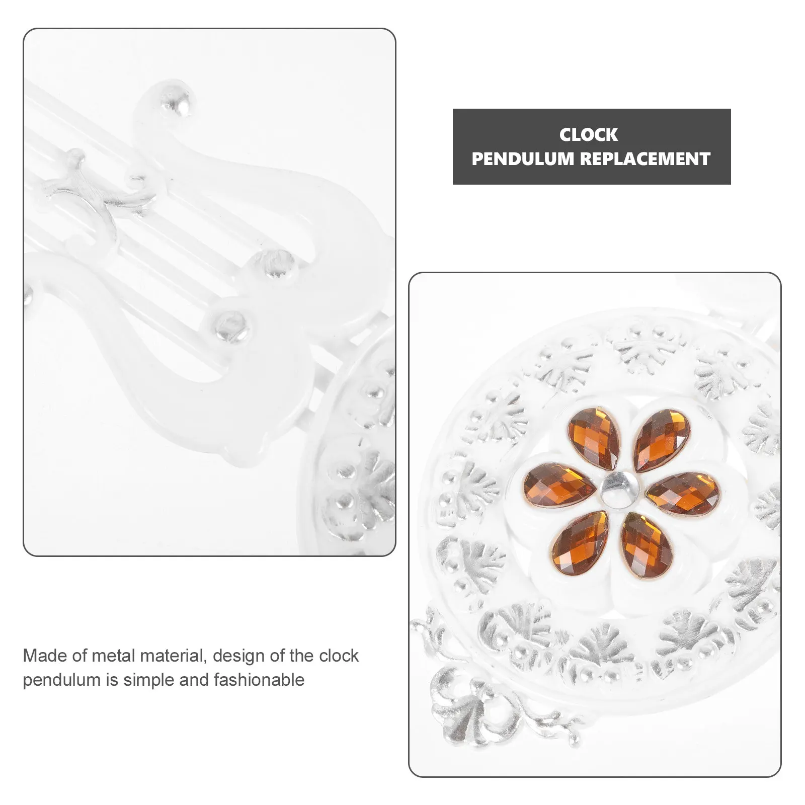 Wall Clock Pendulum Replacement Sturdy Metal Pendulum for Quartz Clocks Smooth Finish Safe Material Easy Install Clock Mechanism