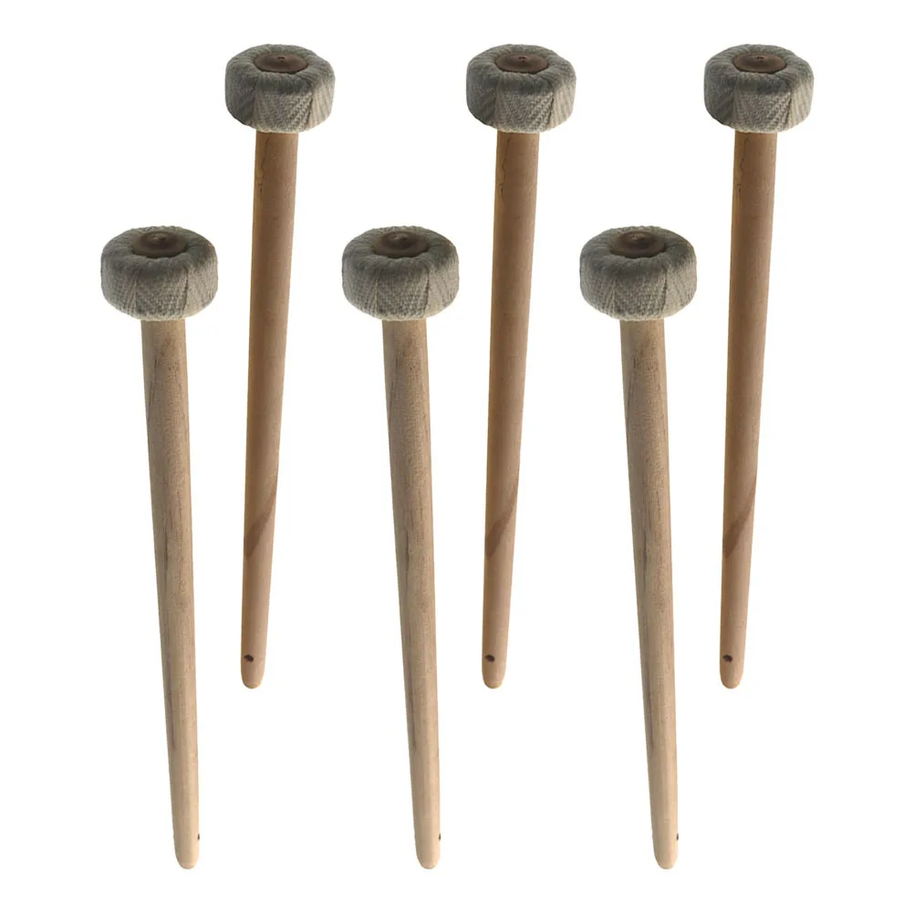 

6Pcs Gong Drumsticks Percussion Mallet with Cotton Linen Wrap Wood Handle Balanced Striking Force for Traditional Chinese Music